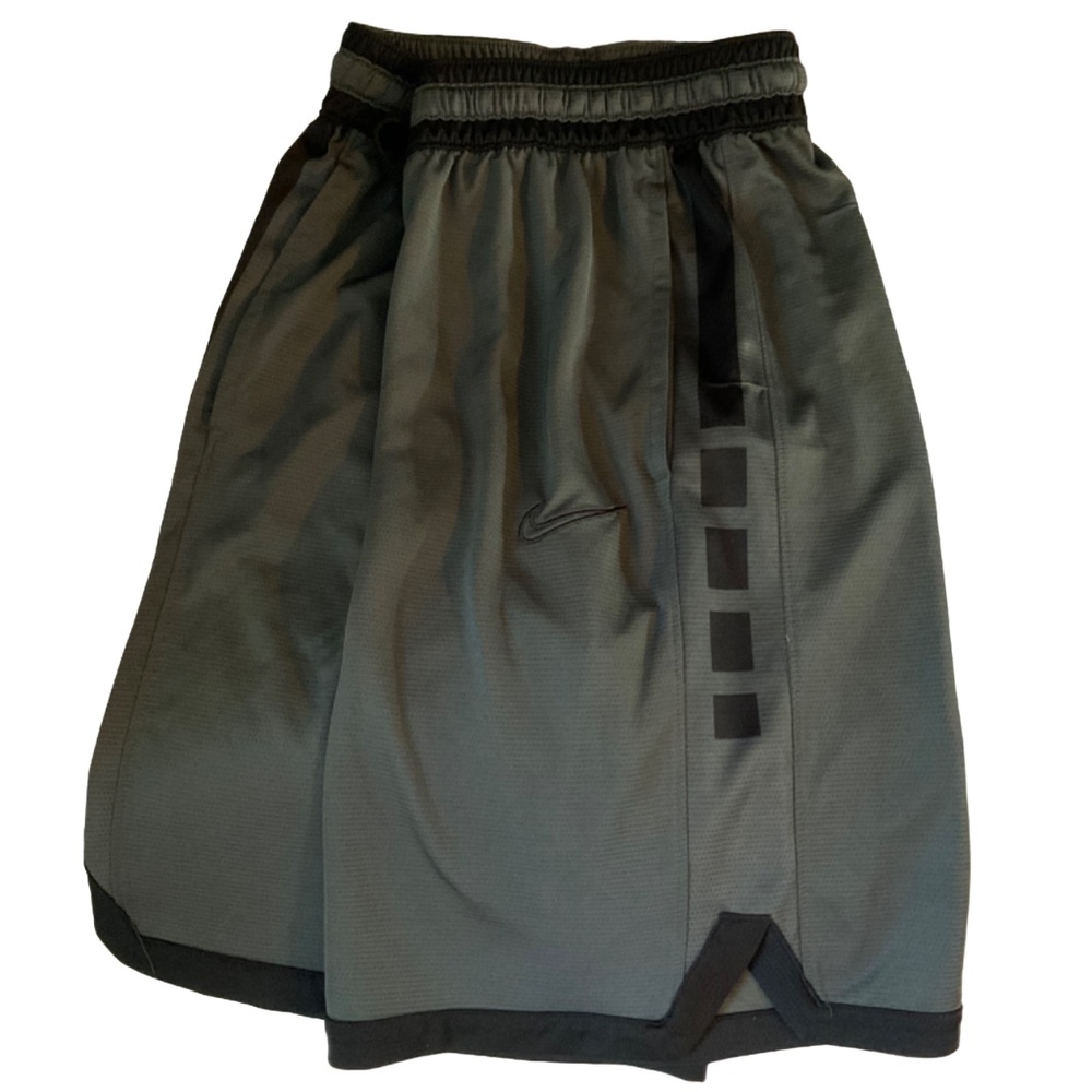 Nike Men's Grey and Black Dri-Fit Athletic Shorts
